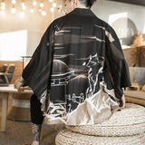 Kimono Man Japanese Clothes Yukata Male Samurai Costume Haori Obi Beach Men's Kimono Cardigan Japanese Streetwear Jacket 1001