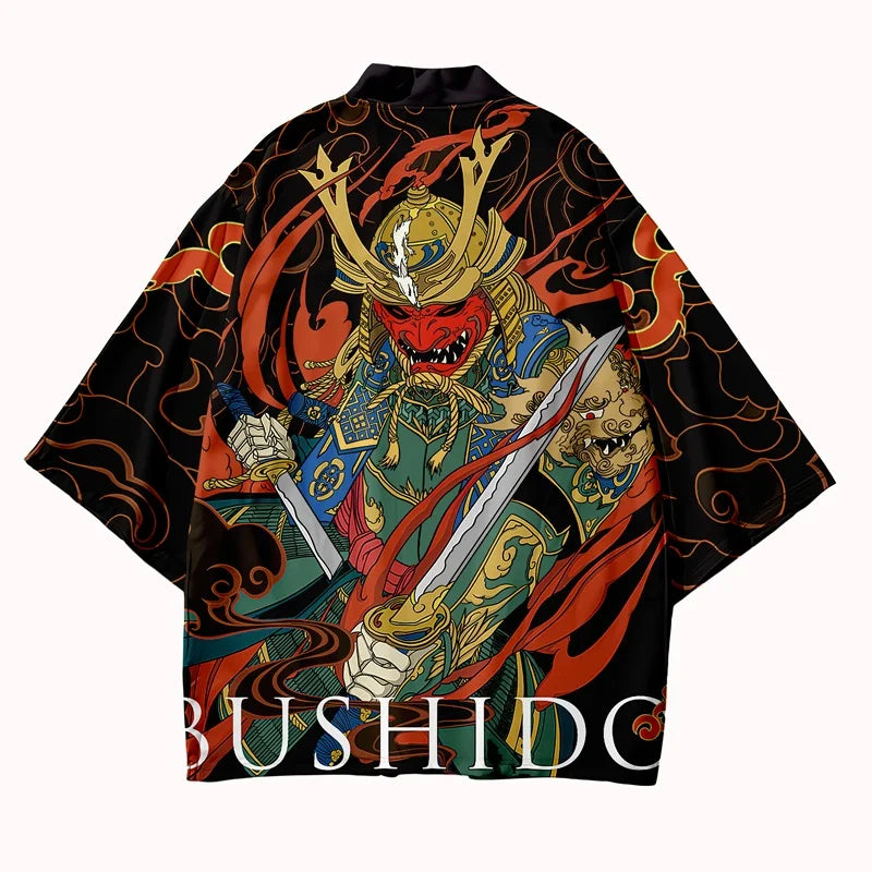 Kimono Man Japanese Clothes Yukata Male Samurai Costume Haori Obi Beach Men's Kimono Cardigan Japanese Streetwear Jacket 1001