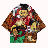 Kimono Man Japanese Clothes Yukata Male Samurai Costume Haori Obi Beach Men's Kimono Cardigan Japanese Streetwear Jacket 1001