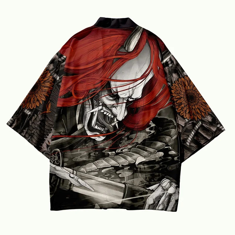 Kimono Man Japanese Clothes Yukata Male Samurai Costume Haori Obi Beach Men's Kimono Cardigan Japanese Streetwear Jacket 1001