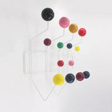 Kindergarten iron clothes rack with solid wood ball wall hanging clothes hook