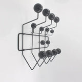 Kindergarten iron clothes rack with solid wood ball wall hanging clothes hook