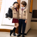 Kindergarten uniforms,autumn winter school clothes suit,children's clothes school uniforms,class uniform,English style knitwear.