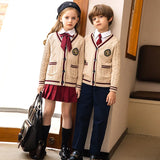 Kindergarten uniforms,autumn winter school clothes suit,children's clothes school uniforms,class uniform,English style knitwear.