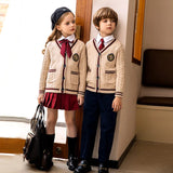 Kindergarten uniforms,autumn winter school clothes suit,children's clothes school uniforms,class uniform,English style knitwear.