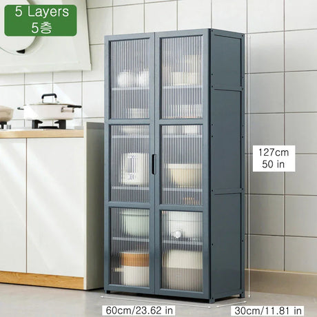 Kitchen Slim Tall Floor Cabinet, Freestanding Storage Organizer Unit Cupboard with Drawers for Living Room Bathroom