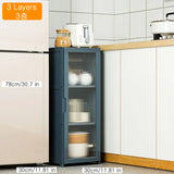 Kitchen Slim Tall Floor Cabinet, Freestanding Storage Organizer Unit Cupboard with Drawers for Living Room Bathroom