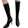 Knee Length Solid Boots for Women Autumn Winter 2023 New British Style Pointy Side Zipper Versatile Fashion Boots for Women’s