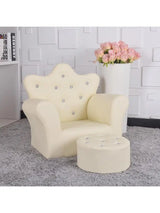 Korean Children's Furniture Chair Quality Crown Combination Sofa with Stool Children Seat Sofa Set 58x40.5x48cm 4 Colors