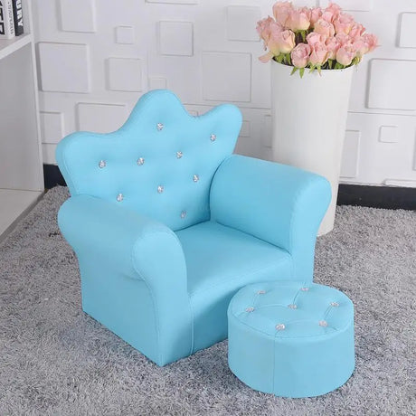 Korean Children's Furniture Chair Quality Crown Combination Sofa with Stool Children Seat Sofa Set 58x40.5x48cm 4 Colors