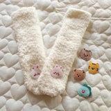 Korean Cute Baby Socks Thick Warm Toddler White Autumn Winter PlushKnee High Baby Long Tube Socks Newborn Anti Slip Floor Socks