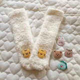 Korean Cute Baby Socks Thick Warm Toddler White Autumn Winter PlushKnee High Baby Long Tube Socks Newborn Anti Slip Floor Socks