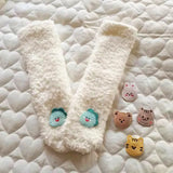 Korean Cute Baby Socks Thick Warm Toddler White Autumn Winter PlushKnee High Baby Long Tube Socks Newborn Anti Slip Floor Socks