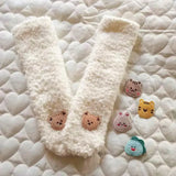 Korean Cute Baby Socks Thick Warm Toddler White Autumn Winter PlushKnee High Baby Long Tube Socks Newborn Anti Slip Floor Socks