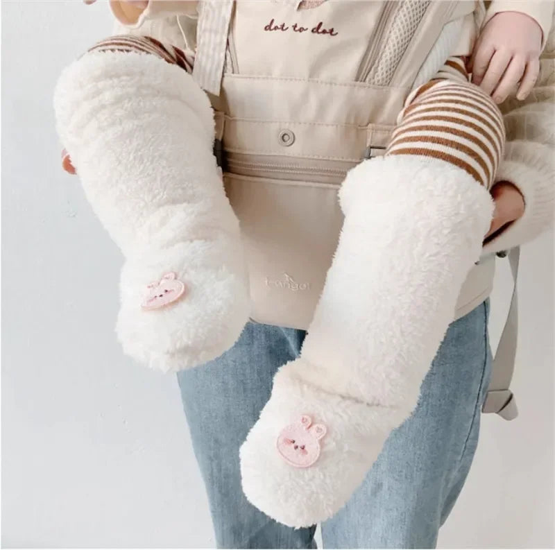 Korean Cute Baby Socks Thick Warm Toddler White Autumn Winter PlushKnee High Baby Long Tube Socks Newborn Anti Slip Floor Socks