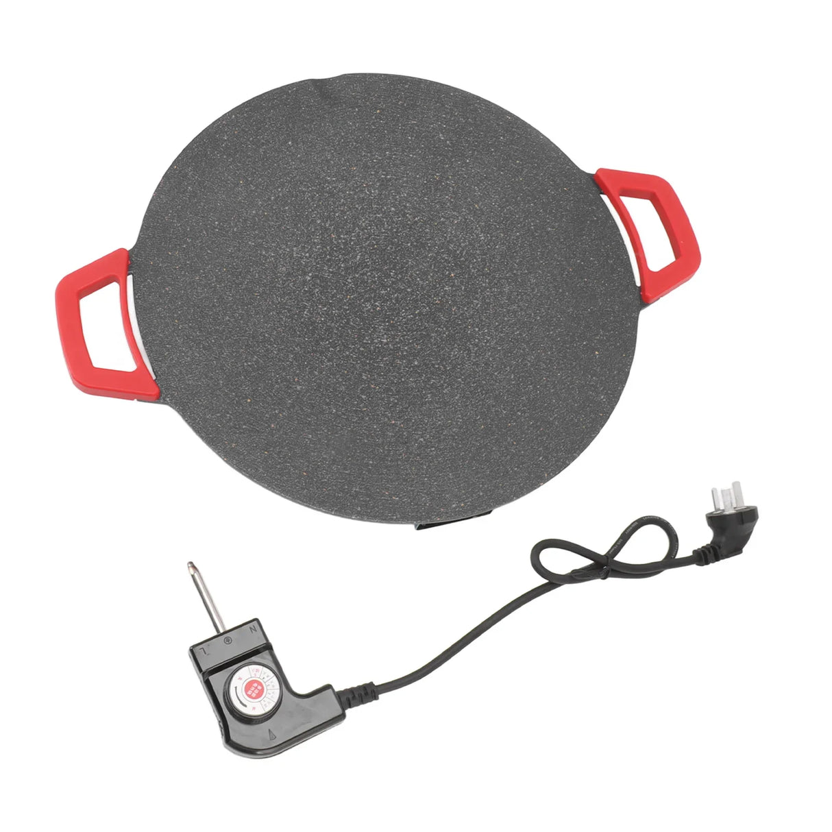 Korean Grill Pan Electric Round Comal BBQ Griddle Plate with Non Stick Coating AU Plug 220V Black cookware bbq