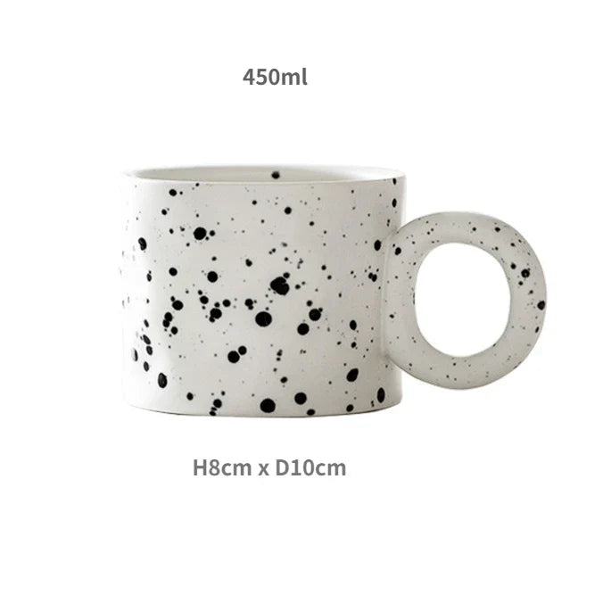 Korean Style Fatty Mug Design Splash Ink Ceramic Cup Spot Mugs Simple Coffee Mug Couple Cups  Coffee Mugs Tea Drinkware