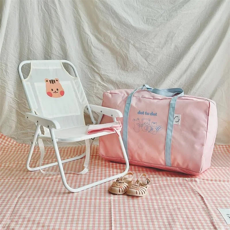 Korean Style Toddler Kids Kindergarten Quilt Storage Bag Cute Cartoon Large Capacity Baby Bedding Items Luggage Bags