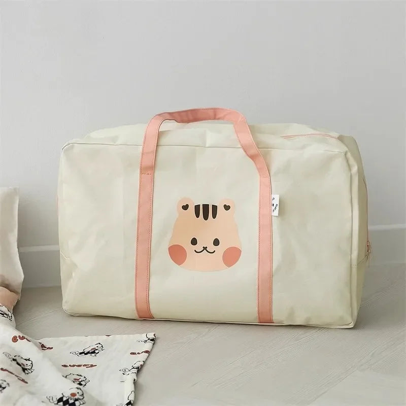 Korean Style Toddler Kids Kindergarten Quilt Storage Bag Cute Cartoon Large Capacity Baby Bedding Items Luggage Bags