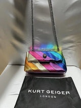 Kurt G London Multi-Coloured Patchwork Crossbody Bags For Women UK Brand Designer Fashion Trend Handbag PU Shoulder Bag