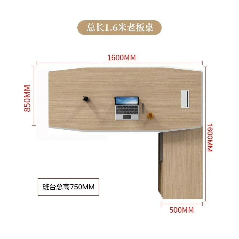 L Shaped Executive Boss Office Desk Reception Corner Home Storage Computer Desks Filing Cabinets Mesa Escritorio Home Furniture