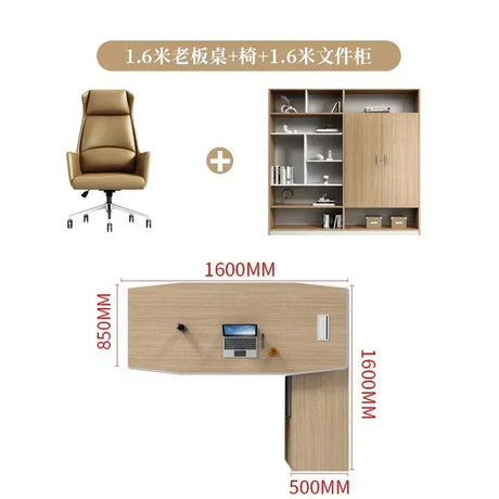 L Shaped Executive Boss Office Desk Reception Corner Home Storage Computer Desks Filing Cabinets Mesa Escritorio Home Furniture