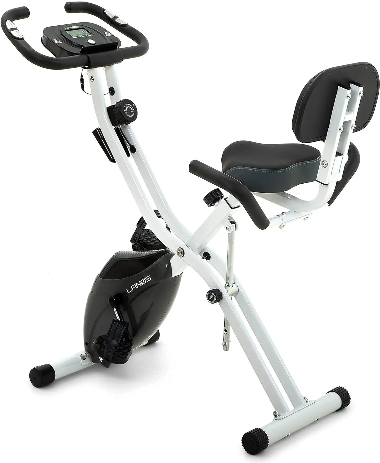 LANOS Workout Bike For Home - 2 In 1 Recumbent Exercise Bike and Upright Indoor Cycling Bike Positions, 10 Level Magnetic