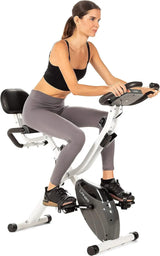 LANOS Workout Bike For Home - 2 In 1 Recumbent Exercise Bike and Upright Indoor Cycling Bike Positions, 10 Level Magnetic