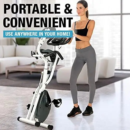 LANOS Workout Bike For Home - 2 In 1 Recumbent Exercise Bike and Upright Indoor Cycling Bike Positions, 10 Level Magnetic