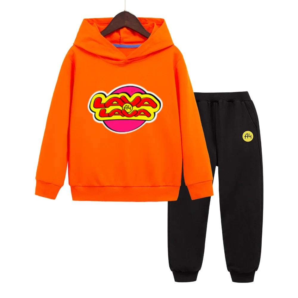 "LAVA LAVA" А4 Children Hoodies Pants Suit Влад a4 Бумага boy girl Pullover Sweatshirts Autumn Long Sleeve Baby boy clothes