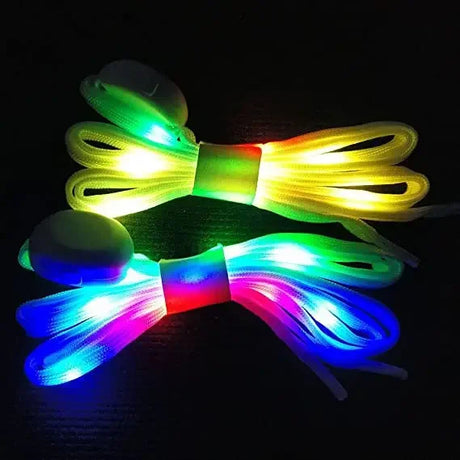 LED Sport Shoelaces Night Luminous Shoelaces Glow Shoe Strings Round Flash Light Shoelaces No Tie Lazy Shoe Laces Party Decor