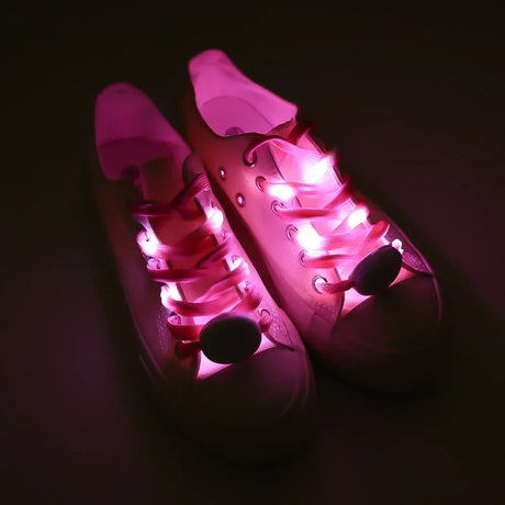 LED Sport Shoelaces Night Luminous Shoelaces Glow Shoe Strings Round Flash Light Shoelaces No Tie Lazy Shoe Laces Party Decor