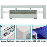 LED TV Stand for Max 70in TV, Gaming Entertainment Center with Drawers and Open Shelves, TV Console Table for Living Room