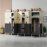 LEEGOHOME Wardrobes Closet 수납장 서랍장 Cloth Bedroom Furniture 85/125/166/207x45x170cm Steel Pipe Support Storage Household