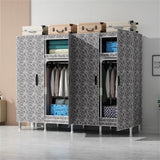 LEEGOHOME Wardrobes Closet 수납장 서랍장 Cloth Bedroom Furniture 85/125/166/207x45x170cm Steel Pipe Support Storage Household