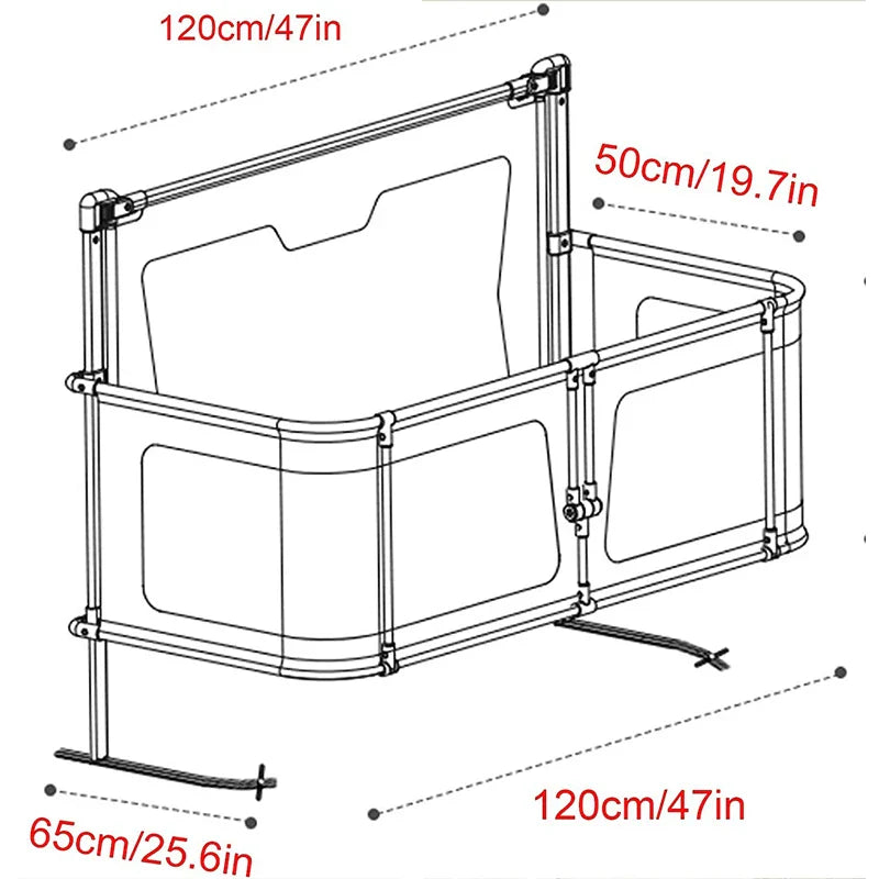 LEEOEEEVEE Simple and Lightweight Baby Cot Dual-use Comfortable Toddler Bed within Bed Safety Protection Bedside Crib