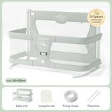 LEEOEEEVEE Simple and Lightweight Baby Cot Dual-use Comfortable Toddler Bed within Bed Safety Protection Bedside Crib