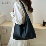 LEFTSIDE 2 PCS/SET Fashion Leather Tote Bag for Women 2023 Tend Female Simple Large High Capacity Shoulder Bag Handbags