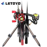 LETOYO ROD STAND 530 Portable Fishing Rod Support Tripod Fishing Rod Lure Box Stand Barrel Holder Pole Accessories Bracket Tools