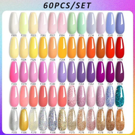 LILYCUTE 112/60/40/20Pcs Colors Gel Nail Polish Set Semi Permanent Soak Off UV Led Nail Art Salon Gel Varnish Hybrid Gel Kit