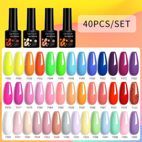 LILYCUTE 112/60/40/20Pcs Colors Gel Nail Polish Set Semi Permanent Soak Off UV Led Nail Art Salon Gel Varnish Hybrid Gel Kit