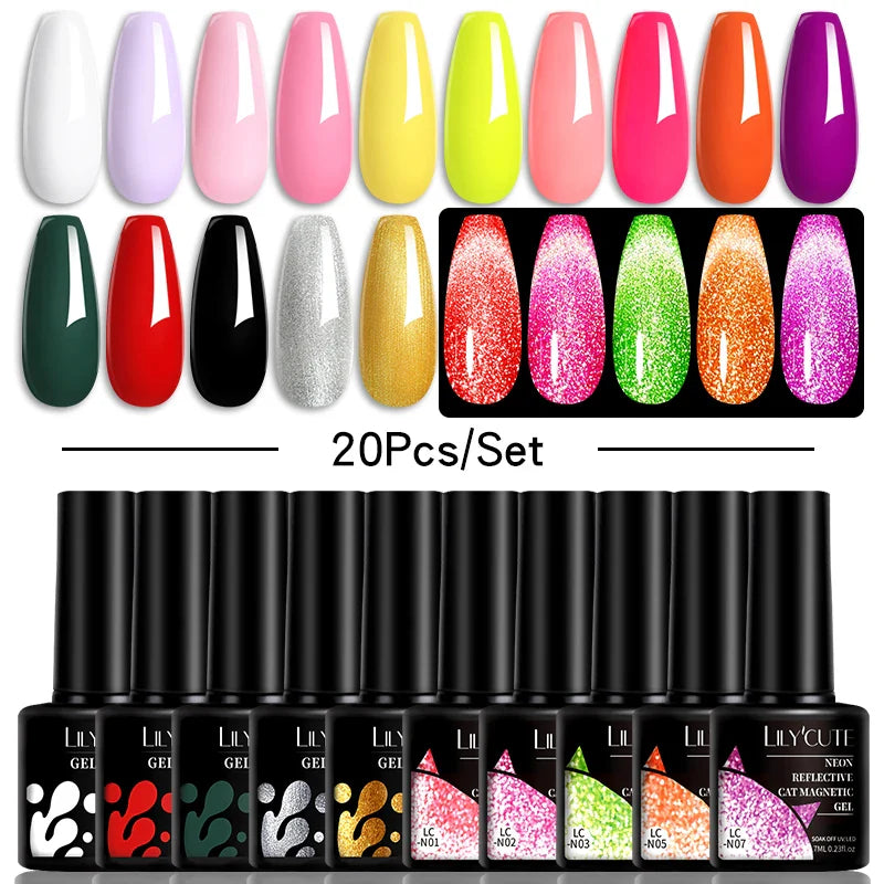 LILYCUTE 112/60/40/20Pcs Colors Gel Nail Polish Set Semi Permanent Soak Off UV Led Nail Art Salon Gel Varnish Hybrid Gel Kit