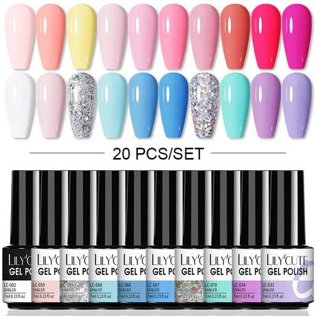 LILYCUTE 112/60/40/20Pcs Colors Gel Nail Polish Set Semi Permanent Soak Off UV Led Nail Art Salon Gel Varnish Hybrid Gel Kit