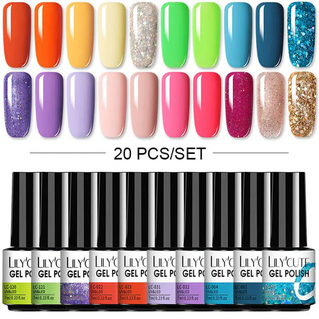 LILYCUTE 112/60/40/20Pcs Colors Gel Nail Polish Set Semi Permanent Soak Off UV Led Nail Art Salon Gel Varnish Hybrid Gel Kit