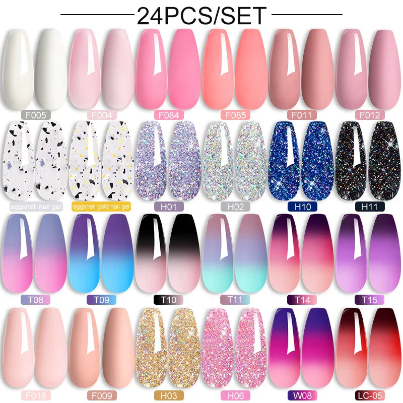 LILYCUTE 112/60/40/20Pcs Colors Gel Nail Polish Set Semi Permanent Soak Off UV Led Nail Art Salon Gel Varnish Hybrid Gel Kit