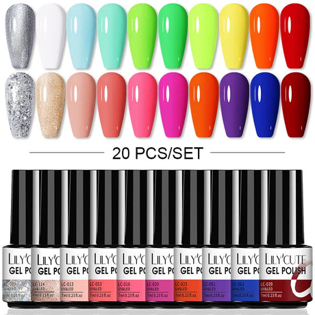 LILYCUTE 112/60/40/20Pcs Colors Gel Nail Polish Set Semi Permanent Soak Off UV Led Nail Art Salon Gel Varnish Hybrid Gel Kit