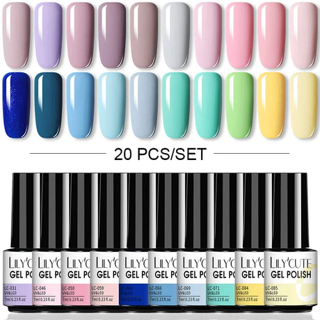 LILYCUTE 112/60/40/20Pcs Colors Gel Nail Polish Set Semi Permanent Soak Off UV Led Nail Art Salon Gel Varnish Hybrid Gel Kit