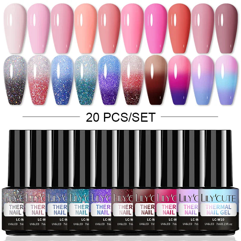 LILYCUTE 112/60/40/20Pcs Colors Gel Nail Polish Set Semi Permanent Soak Off UV Led Nail Art Salon Gel Varnish Hybrid Gel Kit