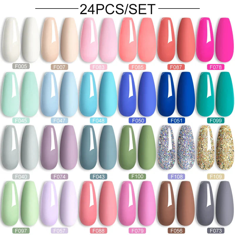 LILYCUTE 112/60/40/20Pcs Colors Gel Nail Polish Set Semi Permanent Soak Off UV Led Nail Art Salon Gel Varnish Hybrid Gel Kit