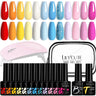 LILYCUTE 12PCs 7ml Spring Macaron Nail Gel Polish Set Semi Permanent UV Gel For Manicure Soak Off Gel Nail Polish Kit Varnishes